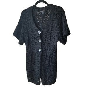 Black Style & Co Button Down Cardigan